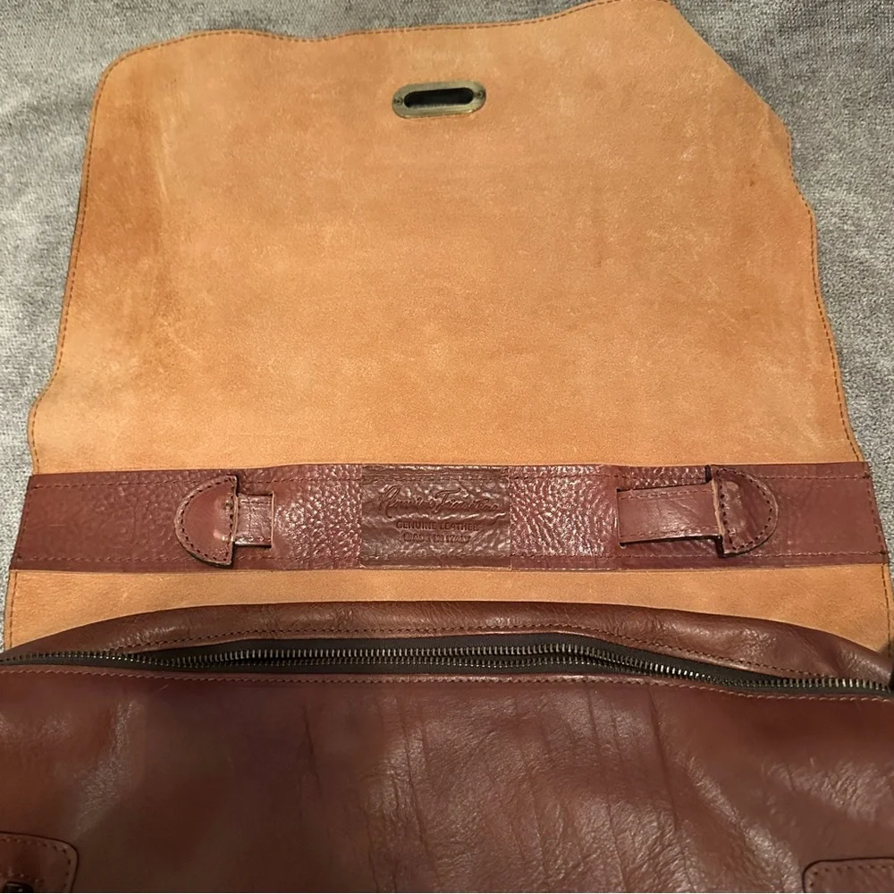 ANONIMO FIORENTINO Brown Leather Messenger Bag Briefcase Made in Italy